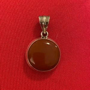Red Chalcedony Sterling Silver Pendant